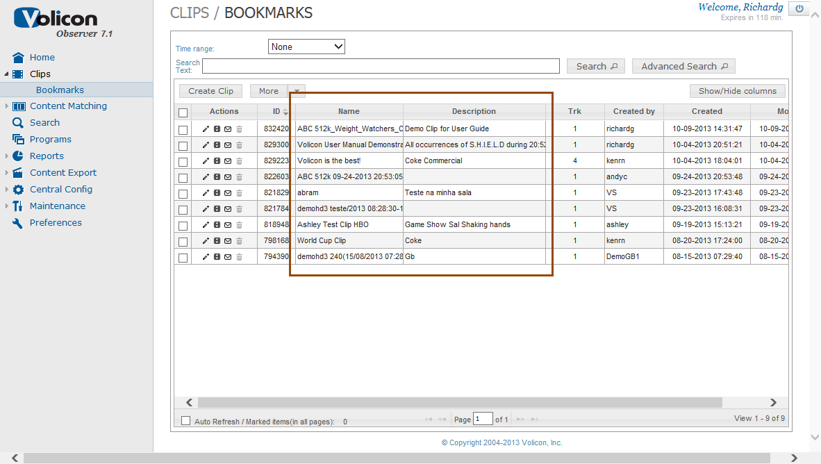 Figure: Searchable Fields in Bookmarks